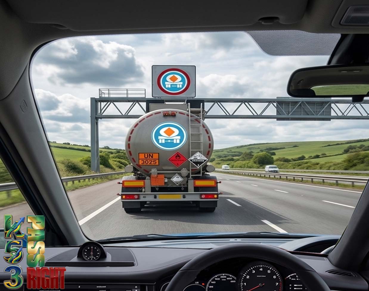 Vehicles transporting dangerous substances only sign example